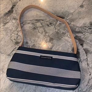 Small blue striped purse